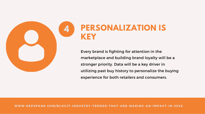 Graphic of trend number 4: personalization is key.