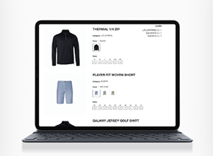 laptop showcasing our latest product merchandise, ideal for tech enthusiasts and professionals seeking cutting-edge apparel.
