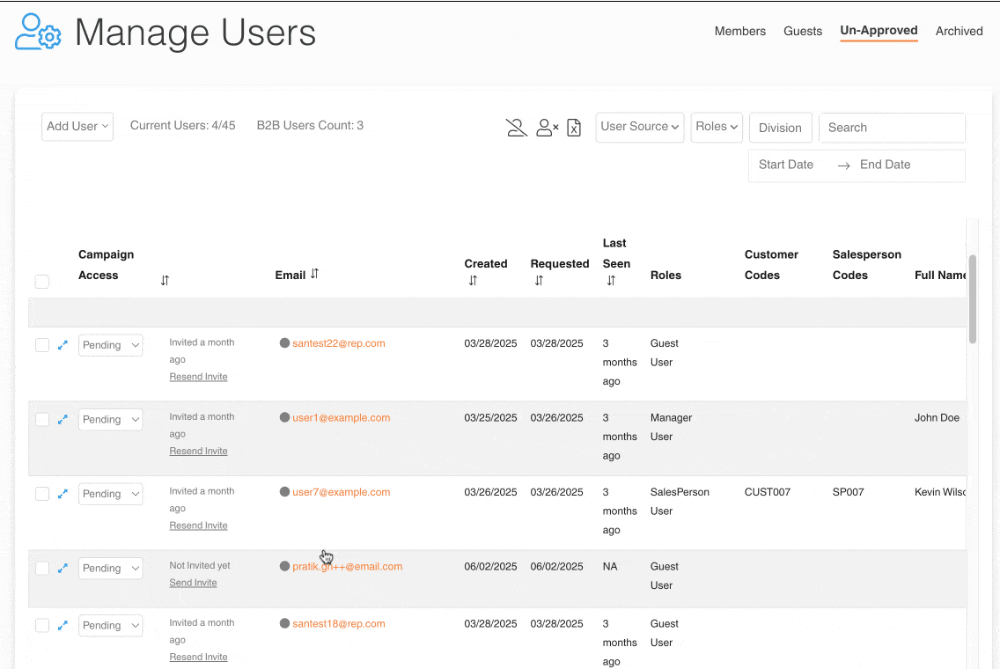 improved user invitation process