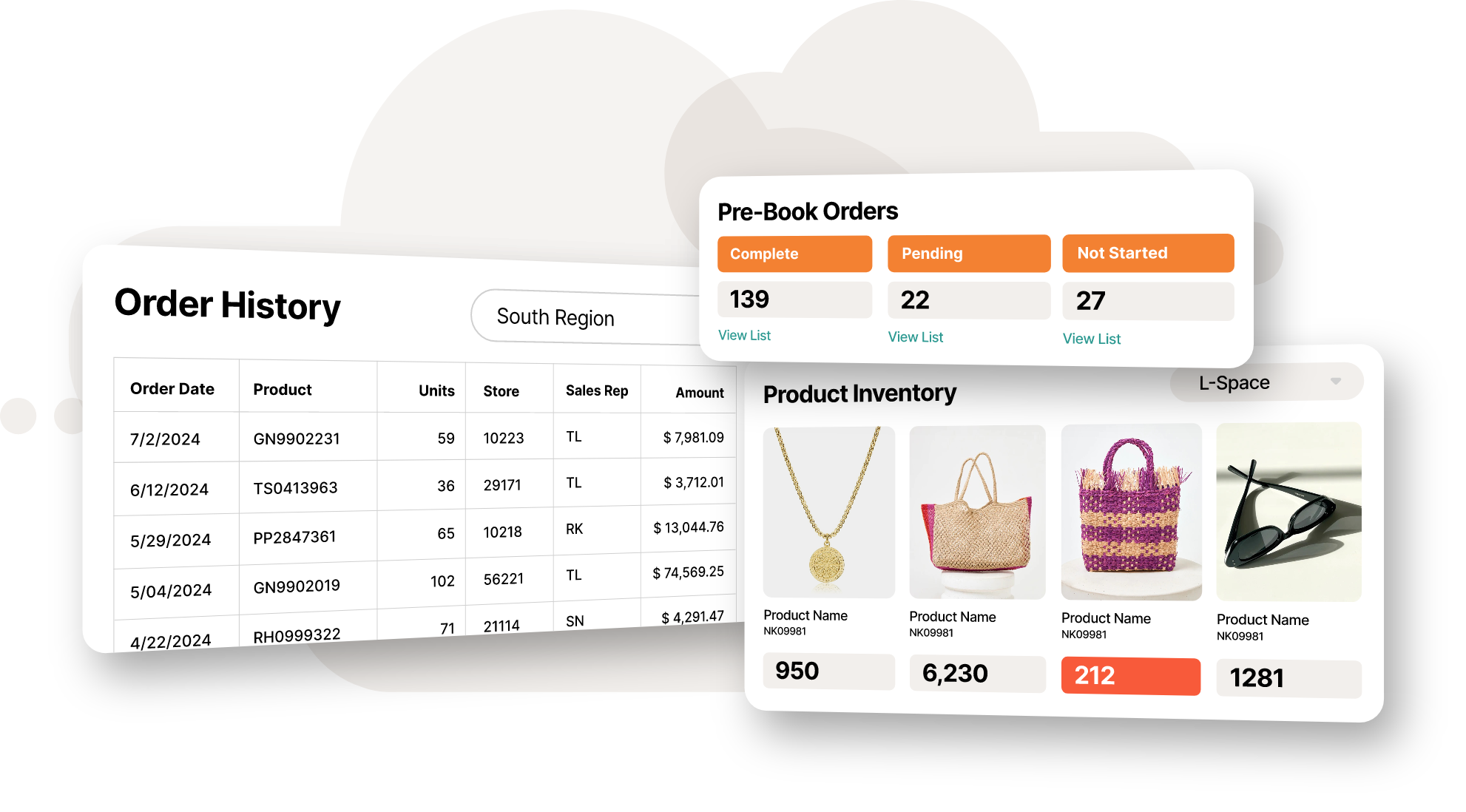 RepSpark Real Time Inventory Mockup