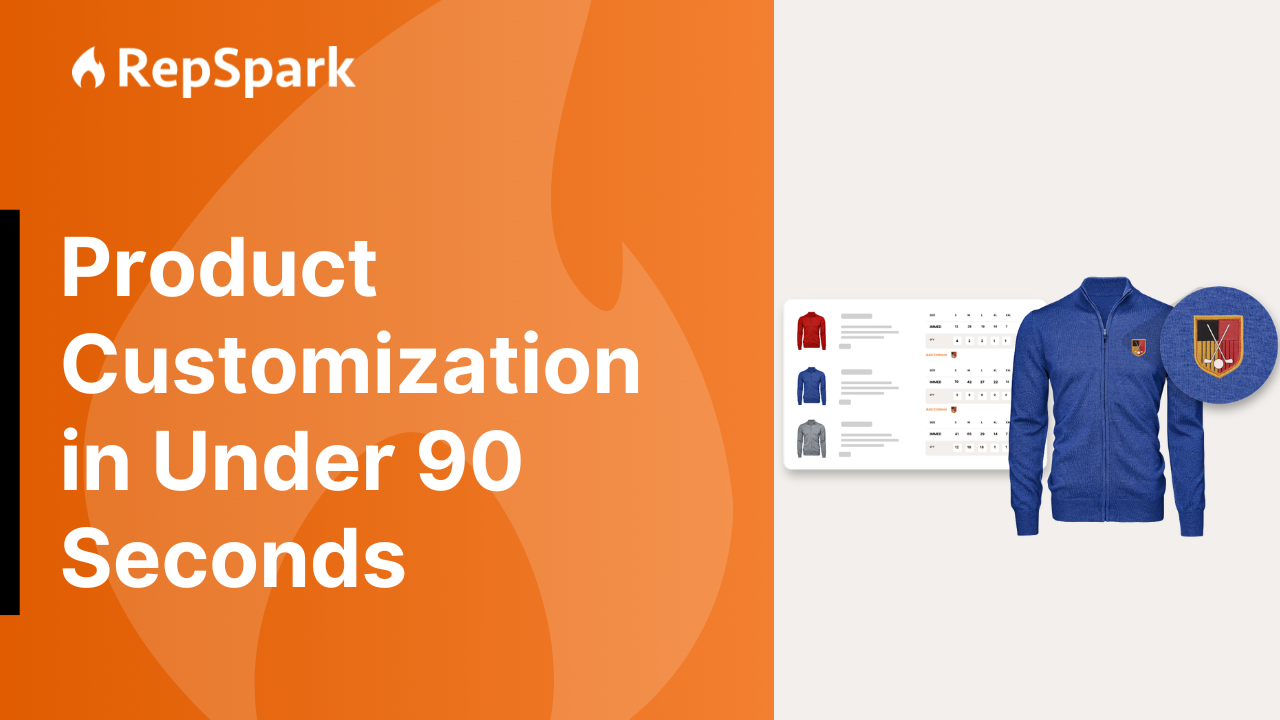 RepSpark's built-in product customization lets retailers add logos and licensed emblems